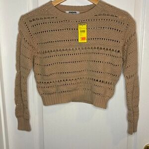 Tan crochet sweater with a boho vibe RSQ‎